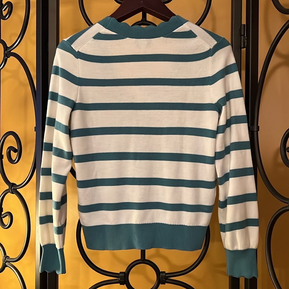 KATE SPADE Striped Scalloped Cardigan - Picture 5 of 16